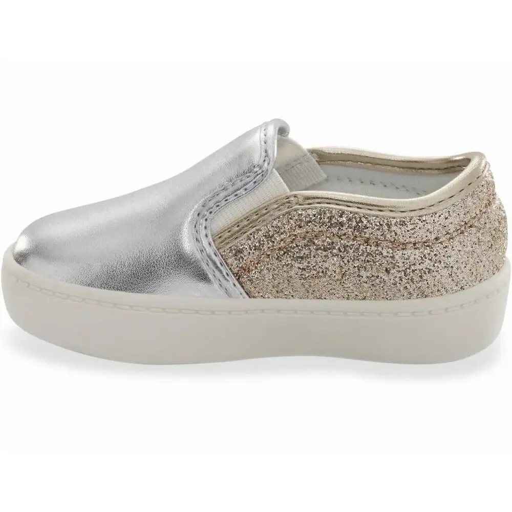 Carter's ,Nettie Slip On Sneakers Silver Gold, Girls 6T